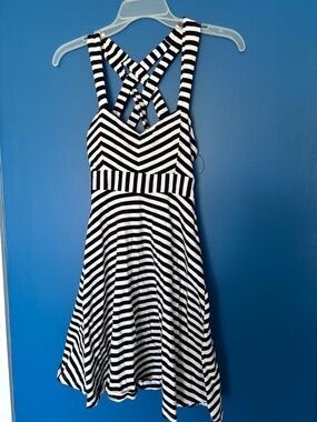 Candies Black and White Striped Crossback Sundress size Xs